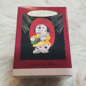 Vintage Hallmark Keepsake Faithful Firefighter Ornament 1993